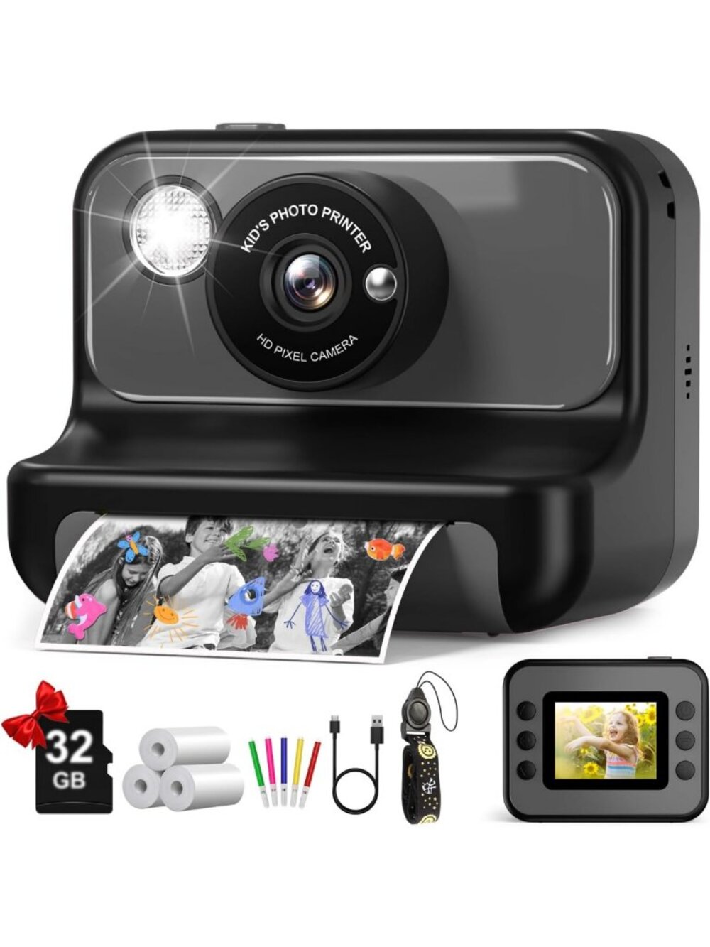 Instant Print Kids Camera - Perfect Christmas & Birthday Gift for Boys & Girls